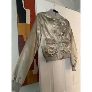 Metallic Gold Bomber Jacket
